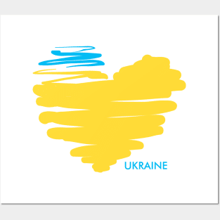 I love Ukraine, an anatomical heart in the colors of the flag. Posters and Art